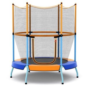 48 Inch Toddler Trampoline with Safety Enclosure Net Orange |   Trampolines Outdoor Play Orange