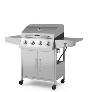 5-Burner Propane Gas Grill with Side Burner and 2 Prep Tables Silver |   Outdoor Grills Outdoor Outdoor Grills