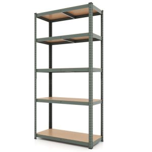 5-Tier Heavy Duty Metal Shelving Unit with 2000 LBS Total Load Capacity Gray |   Garages Garages Garages