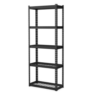 5-Tier Heavy Duty Wire Storage Racks with Anti-slip Foot Pad Black |   Garages Garages Black