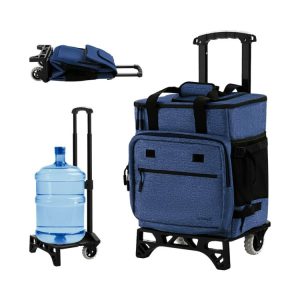 50-Can Large Leakproof Rolling Cooler with Detachable Bottom Plate Dark Blue |   Coolers Camping Coolers