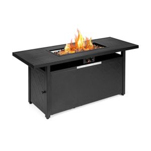 57 Inch 50,000 BTU Rectangular Propane Outdoor Fire Pit Table Black |   Fire Pits Fire Pits Black