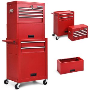 6-Drawer Tool Chest with Heightening Cabinet Red |   Garages Garages Garages