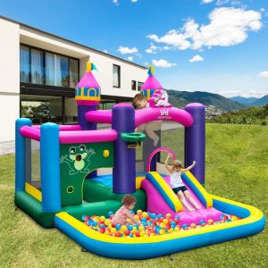 6-in-1 Kids Inflatable Unicorn-themed Bounce House with 735W Blower Multicolor |   Bounce House Bounce House Bounce House