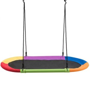 60 Inch Saucer Surf Outdoor Adjustable Swing Set Multicolor |   Swing & Playsets Outdoor Play Multicolor