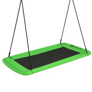 60 Inches Platform Tree Swing Outdoor with  2 Hanging Straps Green |   Swing & Playsets Outdoor Play Green