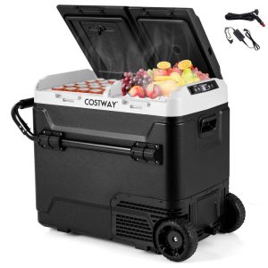 64QT Portable Compressor Fridge Freezer for Vehicles Camping Travel Truck RV Boat Black |   Coolers Camping Black