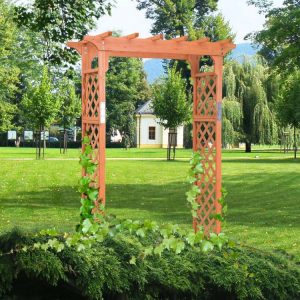 7 Feet Garden Wooden High Arbor Arch Plant Pergola  |   Outdoor Decor Outdoor Outdoor Decor