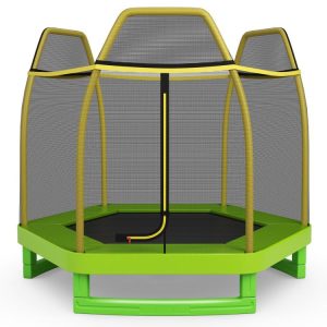 7 Feet Kids Recreational Bounce Jumper Trampoline Green |   Trampolines Outdoor Play Green