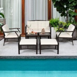 7 Pieces Outdoor Patio Furniture Set with Waterproof Cover  |   Patio Conversation Sets Outdoor & Patio Furniture Patio Conversation Sets