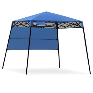 7 x 7 Feet Pop-up Canopy Tent with Carry Bag and 4 Stakes Blue |   Canopies Canopies Blue