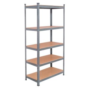 71 inch Heavy Duty Steel Adjustable 5 Level Storage Shelves Gray |   Garages Garages Garages