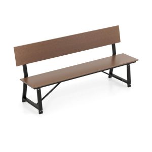 72 Inch Extra Long Bench with All-Weather HDPE Seat & Back for Yard Garden Porch Brown |   Outdoor Benches Outdoor & Patio Furniture Brown