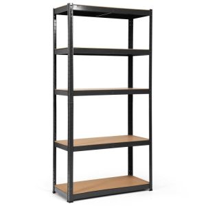 72 Inch Storage Rack with 5 Adjustable Shelves for Books Kitchenware Black |   Garages Garages Black