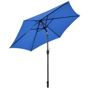 9 FT Outdoor Market Patio Table Umbrella Push Button Tilt Crank Lift Blue |   Outdoor Umbrellas Outdoor Shades Blue