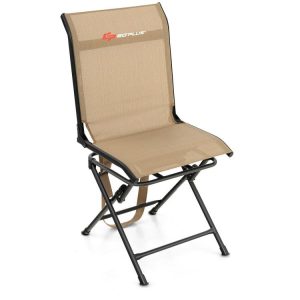 All weather Outdoor Foldable 360 Degree Swivel Chair with Iron Frame Brown |   Camping Furniture Camping Brown