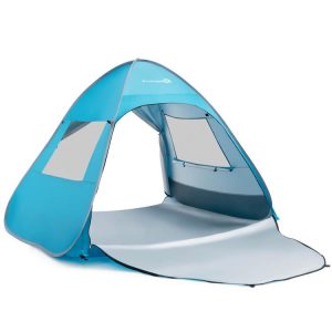 Automatic Pop-up Beach Tent with Carrying Bag Blue |   Tents Camping Blue