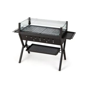 Barbecue Charcoal Grills with Wind Guard Seasoning Racks Black |   Outdoor Grills Outdoor Black