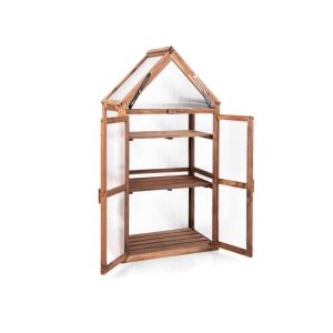 Cold Frame Mini Wooden Greenhouse for Vegetable and Flower Brown |   Greenhouses Garden Brown