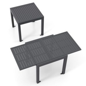 Expandable Patio Dining Table for 4-6 People Gray |   Patio Tables Outdoor & Patio Furniture Gray