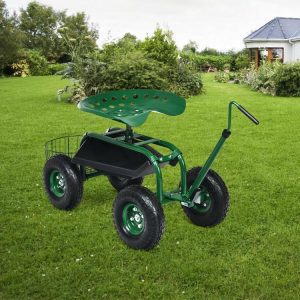 Extendable Handle Garden Cart Rolling Wagon Scooter Green |   Garden Tools Garden Garden Tools