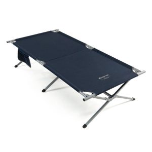 Extra Wide Folding Camping Bed with Carry Bag and Storage Bag Blue |   Camping Furniture Camping Blue