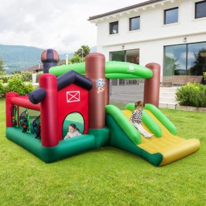 Farm Themed 6-in-1 Inflatable Castle with Trampoline and 735W Blower  |   Bounce House Bounce House Bounce House