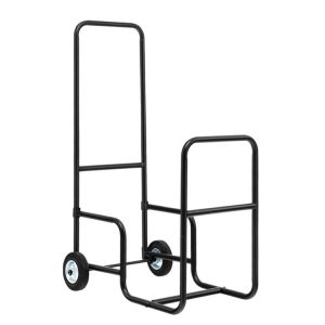 Firewood Log Cart Carrier with Anti-Slip and Wear-Resistant Wheels Black |   Log Storage Log Storage Black