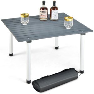 Folding Outdoor Camping Table with Carrying Bag for Picnics and Party Gray |   Camping Furniture Camping Camping Furniture