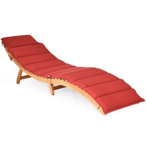 Folding Patio Lounge Chair with Double-Sided Cushioned Seat  |   Outdoor Chaise Lounges Outdoor & Patio Furniture Outdoor Chaise Lounges