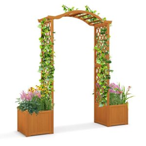 Garden Arbor with Planter Natural |   Outdoor Decor Outdoor Natural