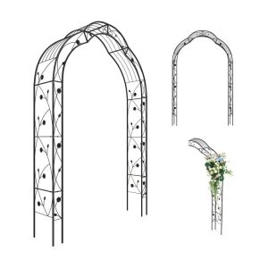 Garden Arch Arbor Trellis for Climbing Plants Roses Vines Black |   Outdoor Decor Outdoor Black