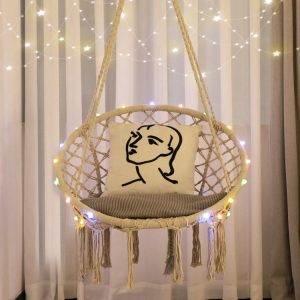 Hammock Chair LED Lights Hanging Swing Indoor Outdoor Milk White |   Hammocks Hammocks Hammocks