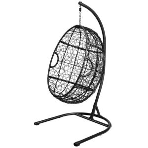 Indoor/Outdoor Hanging Cushioned Hammock Chair with Stand Gray |   Hammocks Hammocks Gray