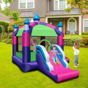 Inflatable Bounce Castle with Canopy Shade Cover and Slide  |   Bounce House Bounce House Bounce House