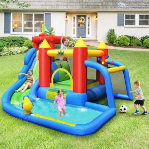 Inflatable Bouncer Bounce House with Water Slide Splash Pool without Blower  |   Bounce House Bounce House Bounce House