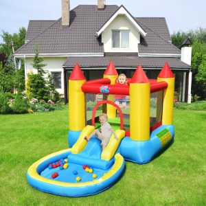 Inflatable Kids Slide Bounce House with 580w Blower Colorful |   Bounce House Bounce House Bounce House