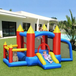 Kid Inflatable Slide Jumping Castle Bounce House with 740w Blower Blue, Red, Yellow |   Bounce House Bounce House Blue, Red, Yellow