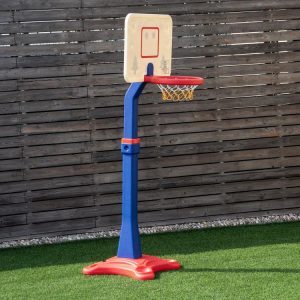 Kids Adjustable Height Basketball Hoop Stand Blue + Red + White |   Toy Sports Outdoor Play Blue + Red + White