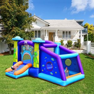 Kids Inflatable Bounce House Aliens Jumping Castle Without Blower Multicolor |   Bounce House Bounce House Bounce House