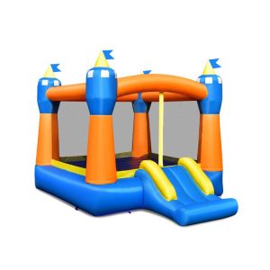 Kids Inflatable Bounce House Magic Castle with Large Jumping Area without Blower Yellow, Blue, Orange |   Bounce House Bounce House Bounce House