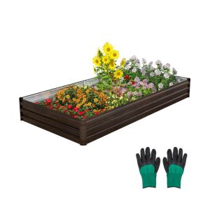 Large Outdoor Metal Planter Box for Vegetable Fruit Herb Flower Coffee |   Raised Garden Beds Garden Coffee