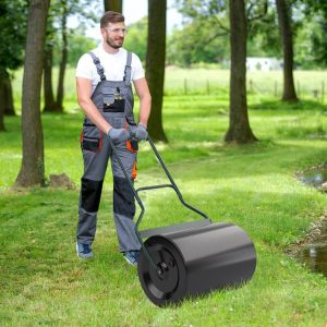 Lawn Roller with U-Shaped Handle for Garden Backyard Green And Black |   Garden Tools Garden Garden Tools