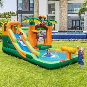 Monkey-Themed Inflatable Bounce House with Slide without Blower Multi-Color |   Bounce House Bounce House Bounce House