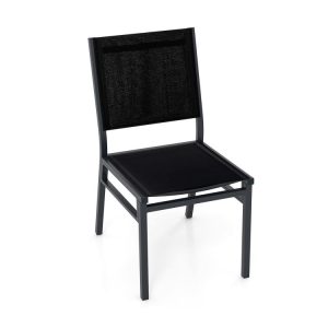 Outdoor Dining Chairs with Breathable Seat and Backrest for Backyard Porch Poolside Black |   Patio Dining Chairs Outdoor & Patio Furniture Black