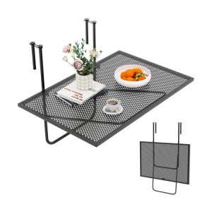 Outdoor Folding Hanging Table with Metal Frame Black |   Patio Tables Outdoor & Patio Furniture Black