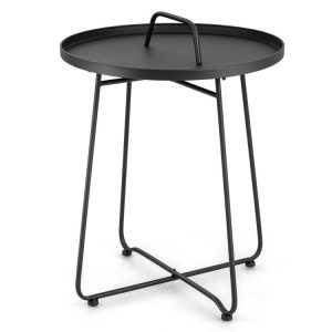 Outdoor Metal Patio End Side Table Weather Resistant with Handle  |   Patio Tables Outdoor & Patio Furniture Patio Tables