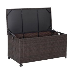 Outdoor Wicker Storage Box with Zippered Liner  |   Sheds & Outdoor Storage Outdoor Storage & Garages Sheds & Outdoor Storage