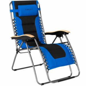 Oversize Folding Adjustable Padded Zero Gravity Lounge Chair Blue |   Beach & Lawn Chairs Beach & Lawn Chairs Beach & Lawn Chairs