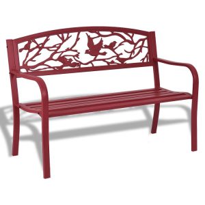 Patio Garden Bench Park Yard Outdoor Furniture Red |   Outdoor Benches Outdoor & Patio Furniture Outdoor Benches